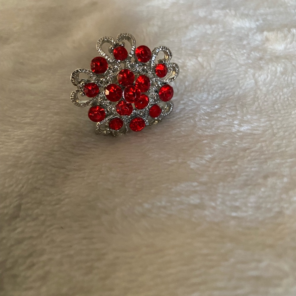 Red and white costume ring